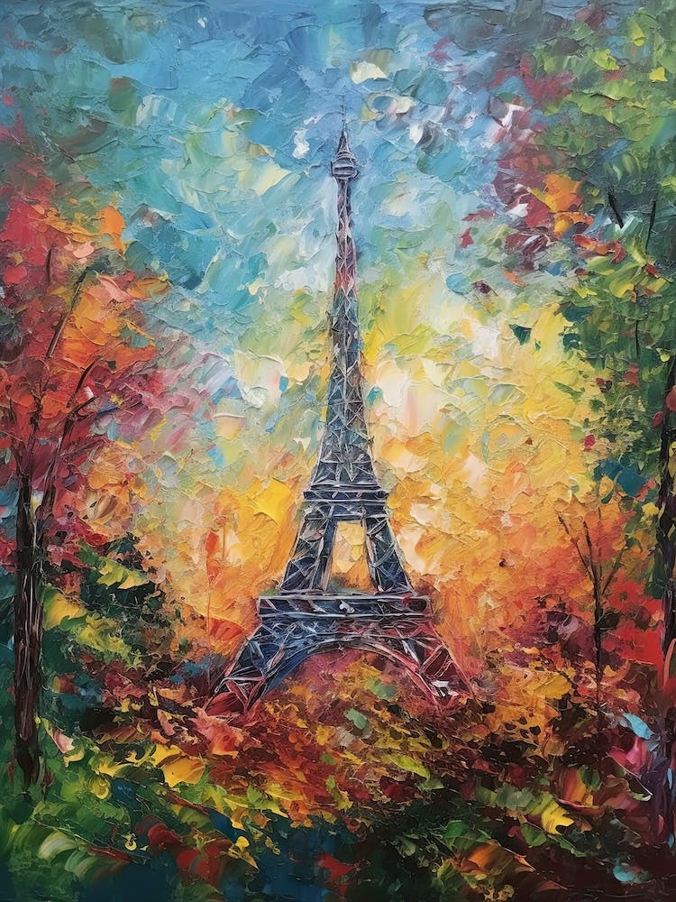 Eiffel Tower Paris France Monet Style 8