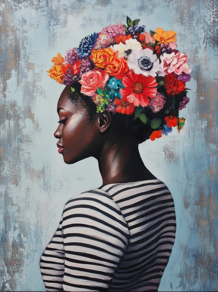 Woman With Flowers On Her Head 22