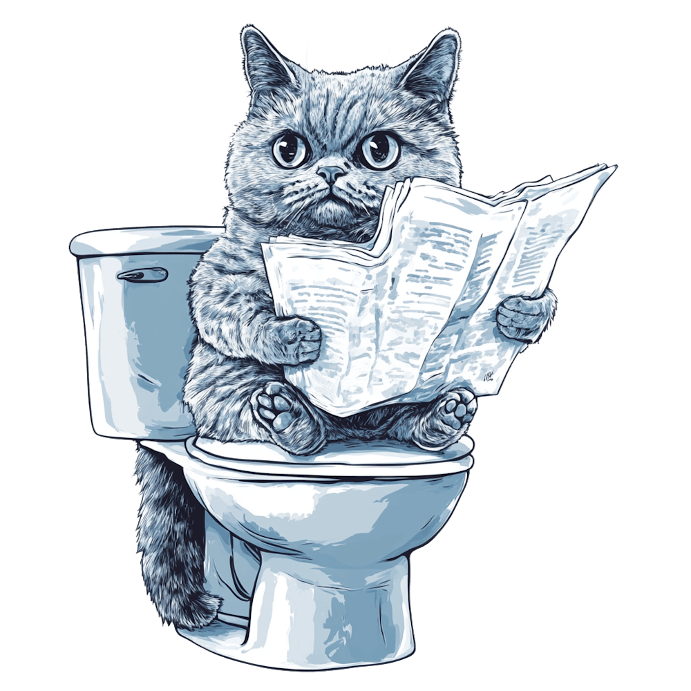 Cat on Toilet Reading book 1