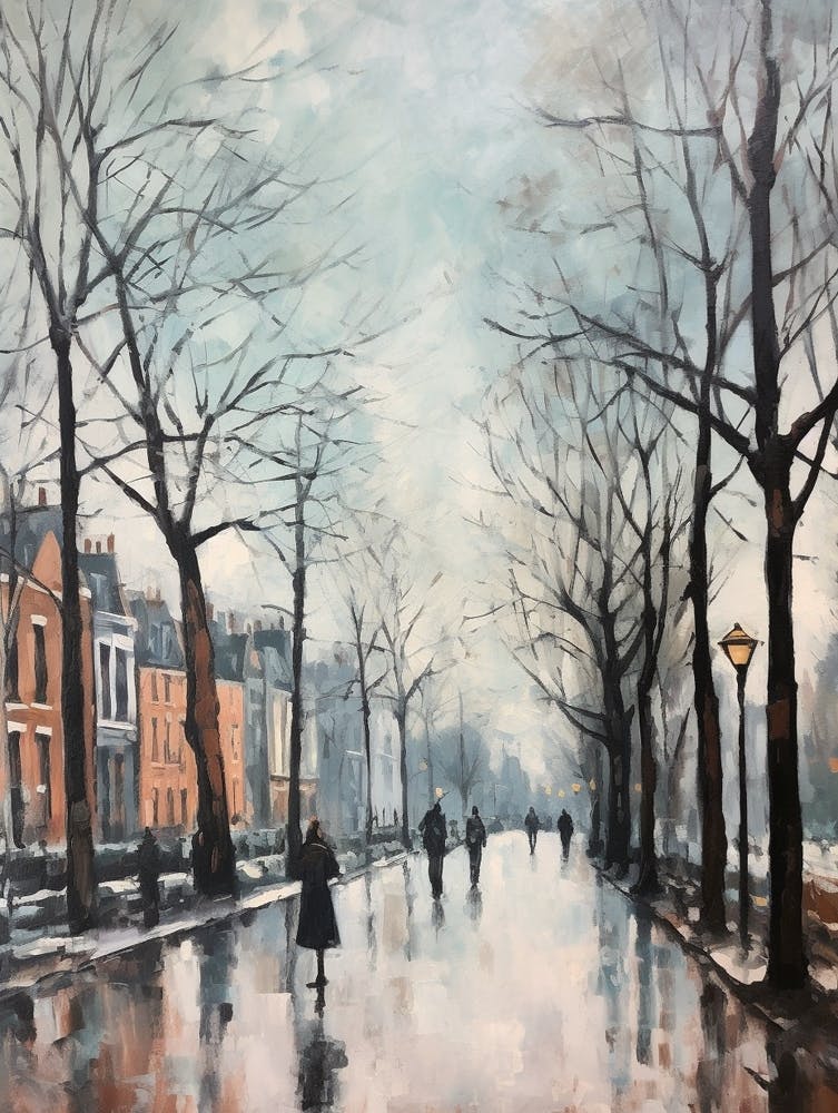 Winter City Park Painting St Stephens Green Dublin 1