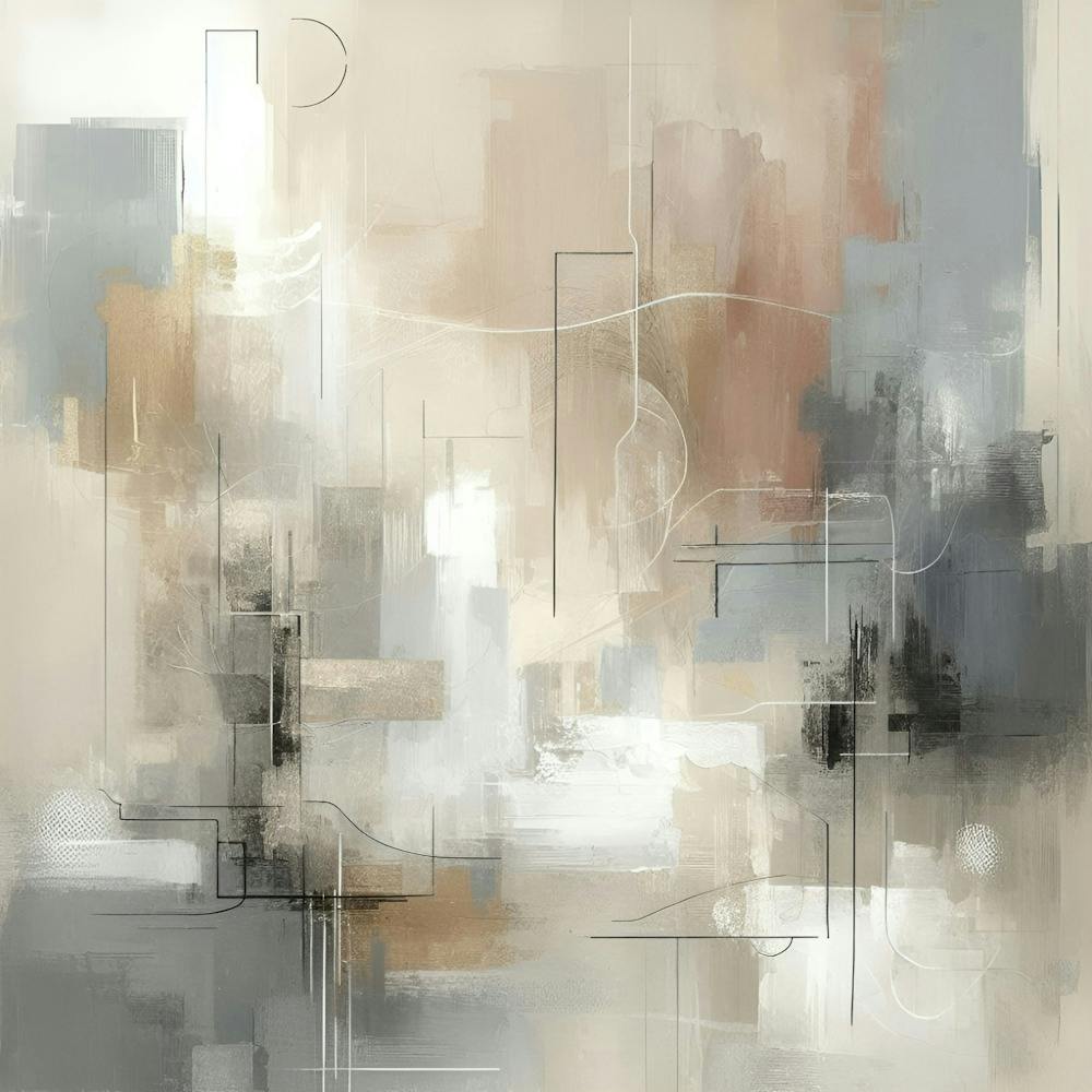 Abstract Art, Neutral Painting Beige, Grey 1 (1)