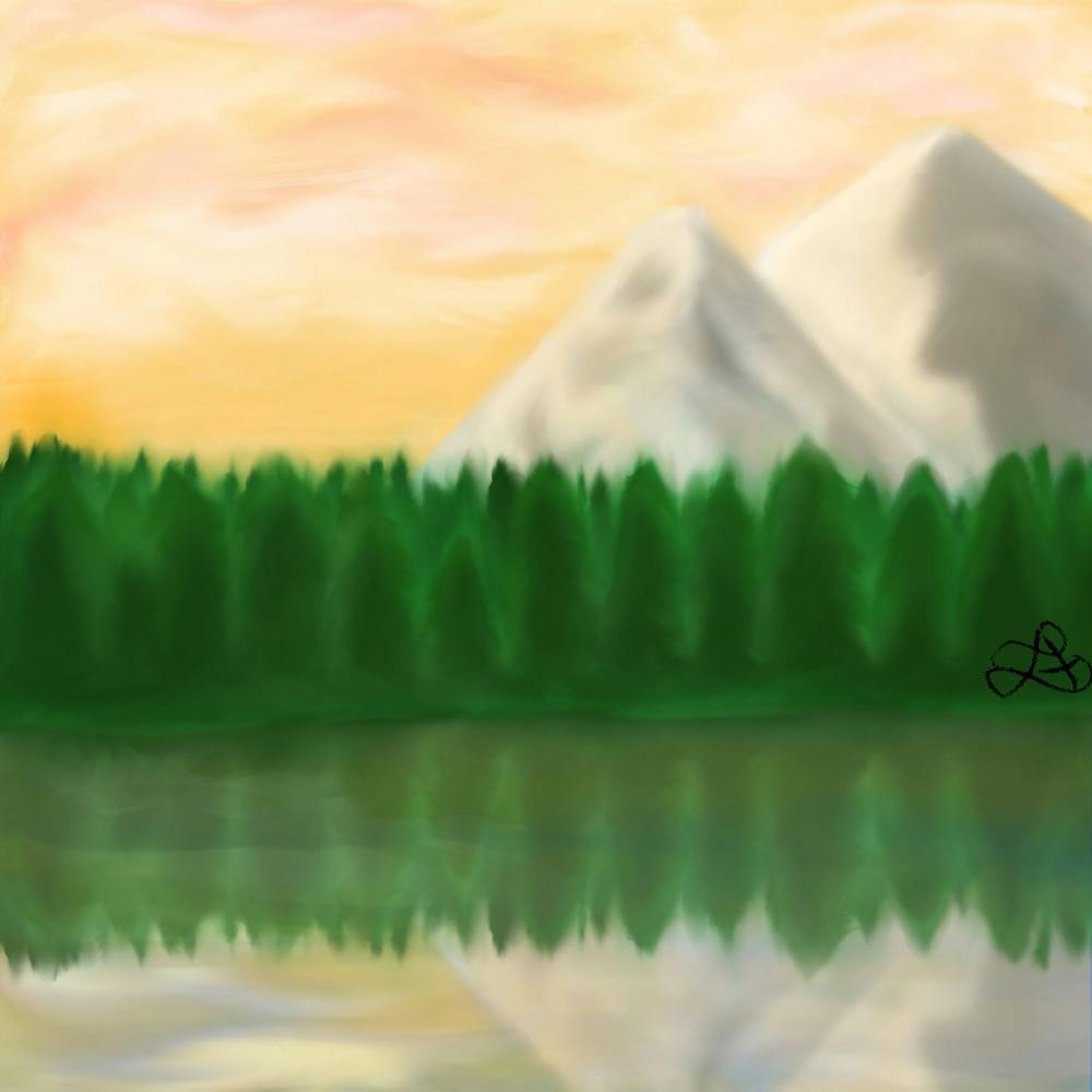 Mountains And The Lake
