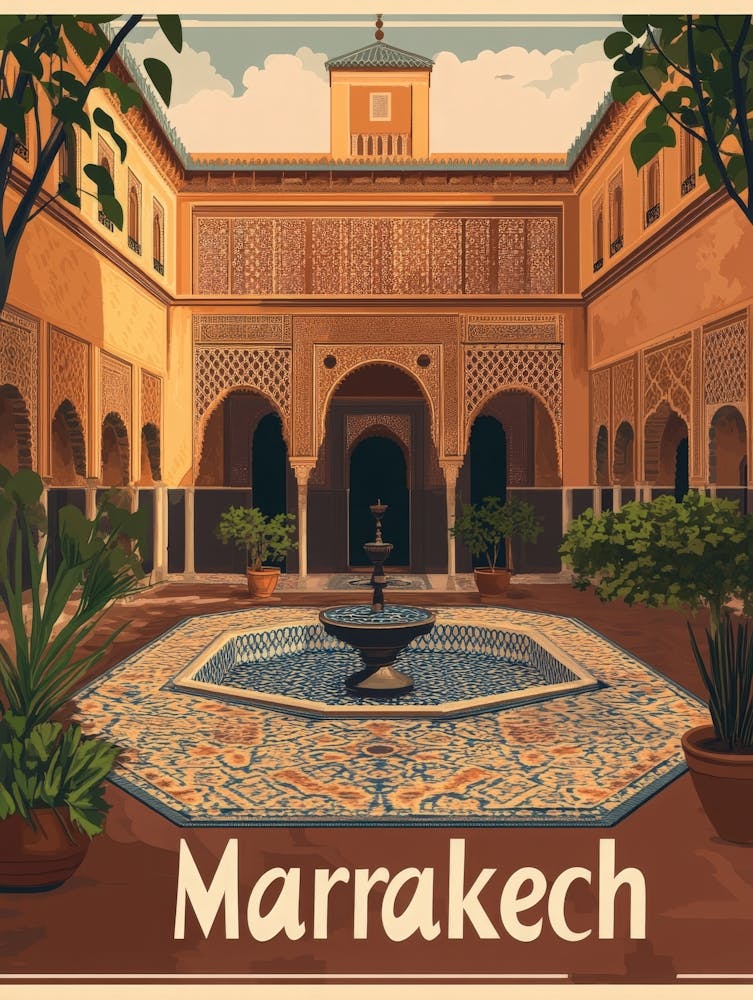 Aihrgdesign A Mid Century Modern Travel Poster For Marrakech 5