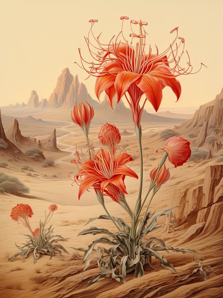 Chinese Spider Lily  Flower Victorian Style 1
