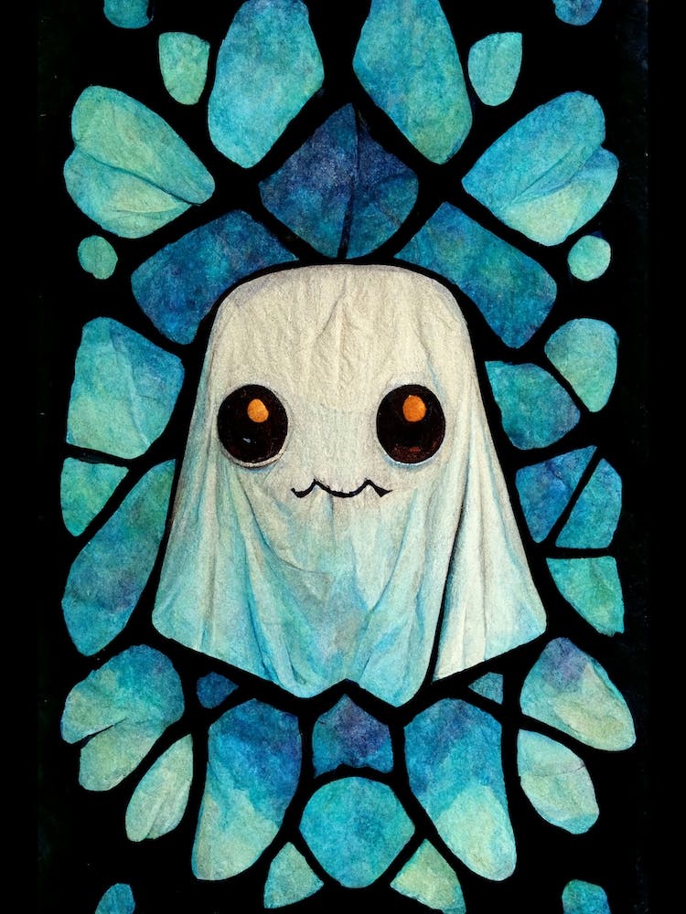 A Cute Ghost Made Of Stain Glass