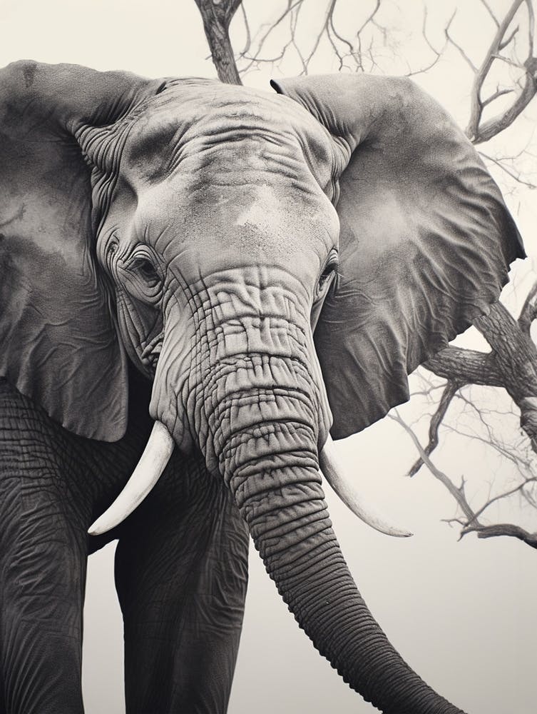 African Elephant Realism Portrait 2