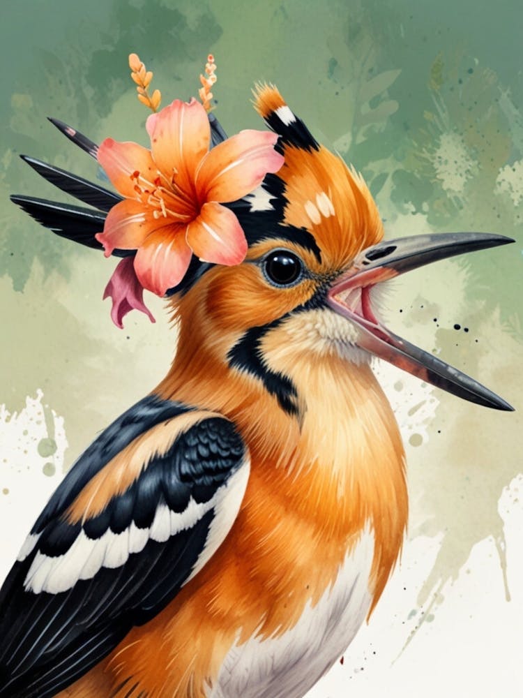 Bird With Flowers 4