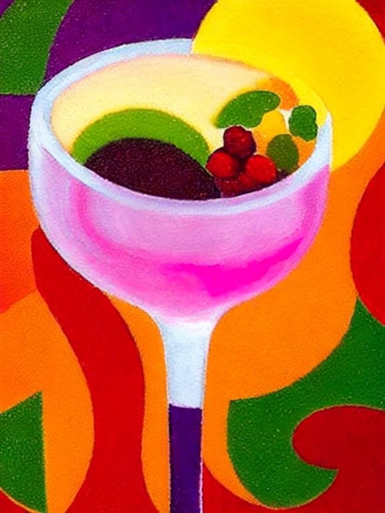 Frozen Margarita Paul Klee Inspired Abstract 2 Cocktail Poster