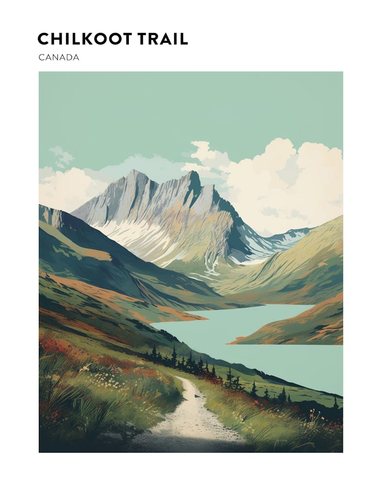 Chilkoot Trail Kanada 3 Wanderweg-Landschafts-Poster