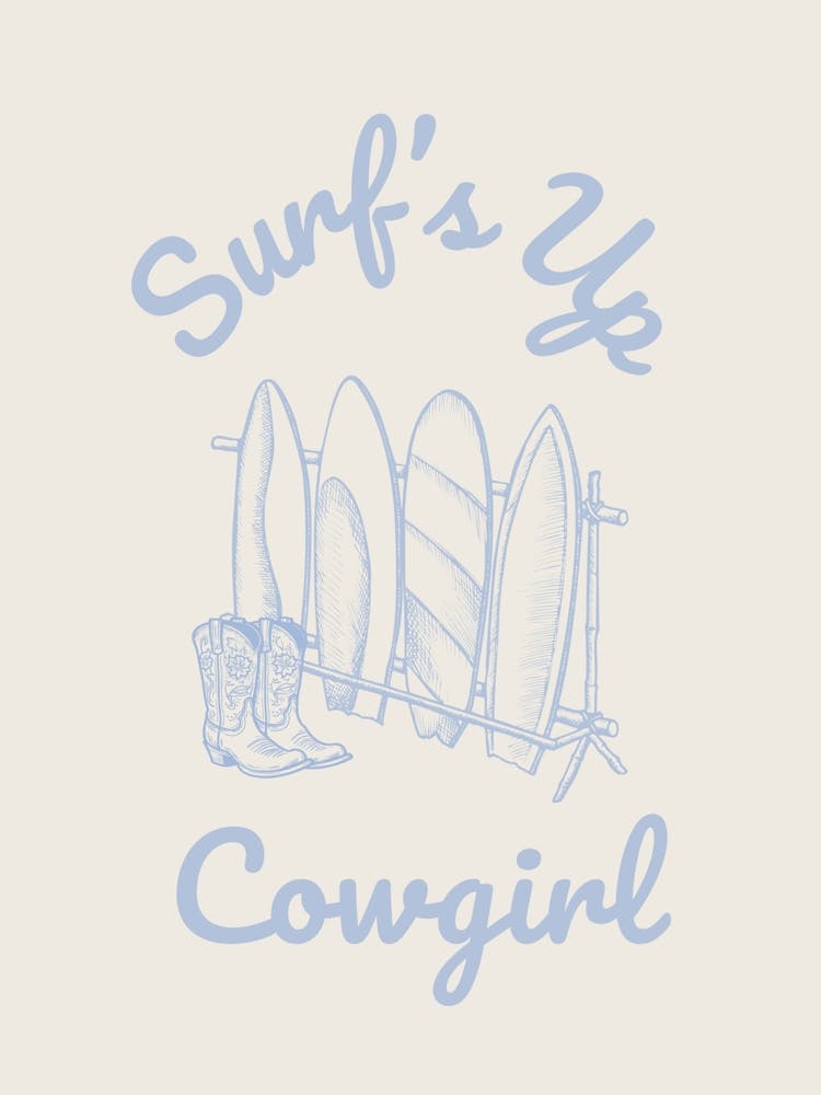 Surfs Up Cowgirl Parchment