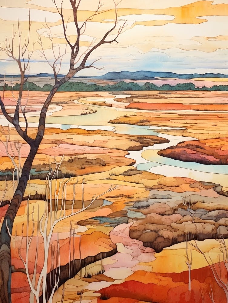 Autumn National Park Painting Everglades National Park United States 1