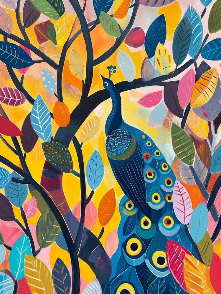 Peacock & The Leaves Painting 6
