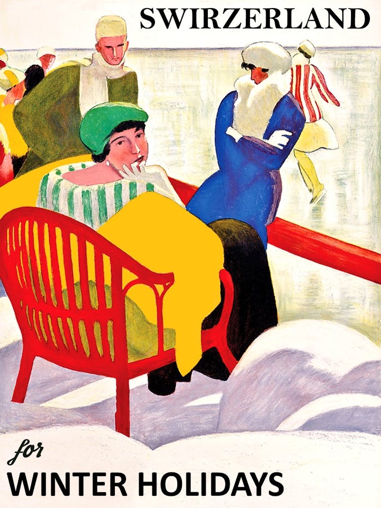 Switzerland For Winter Holidays, Travel Poster