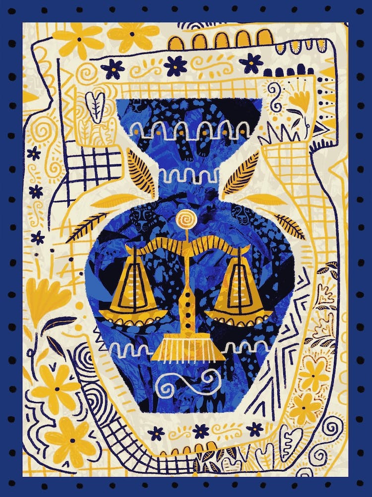 Libra Zodiac Illustration
