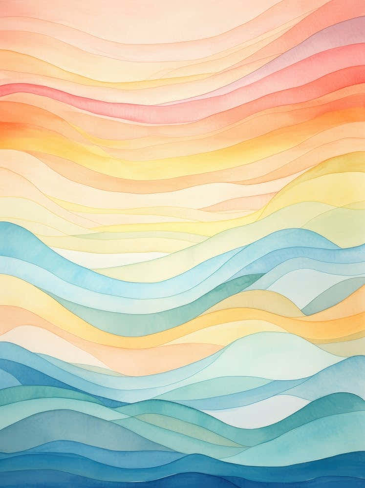 Abstract Watercolor Background With Waves