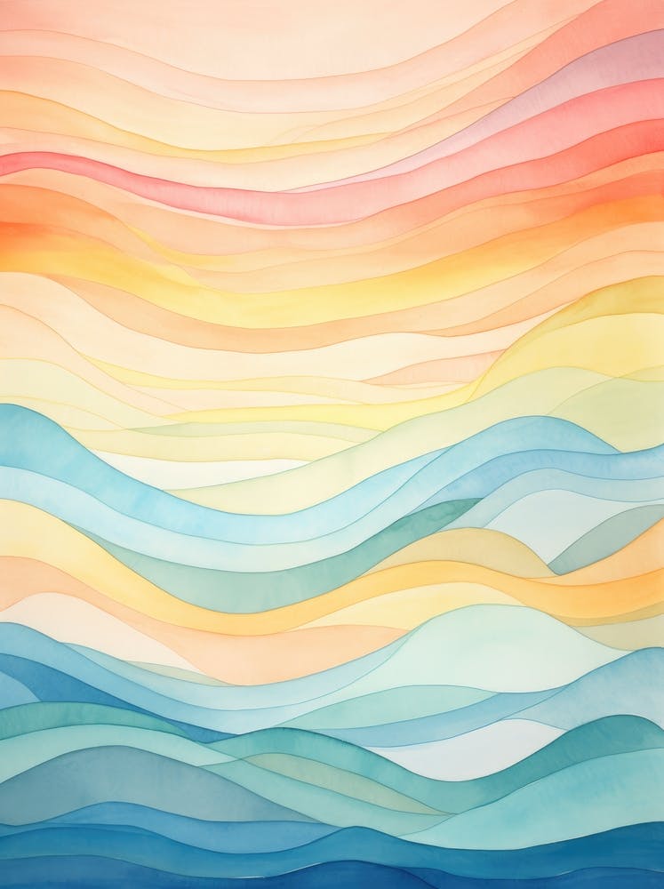 Abstract Watercolor Background With Waves
