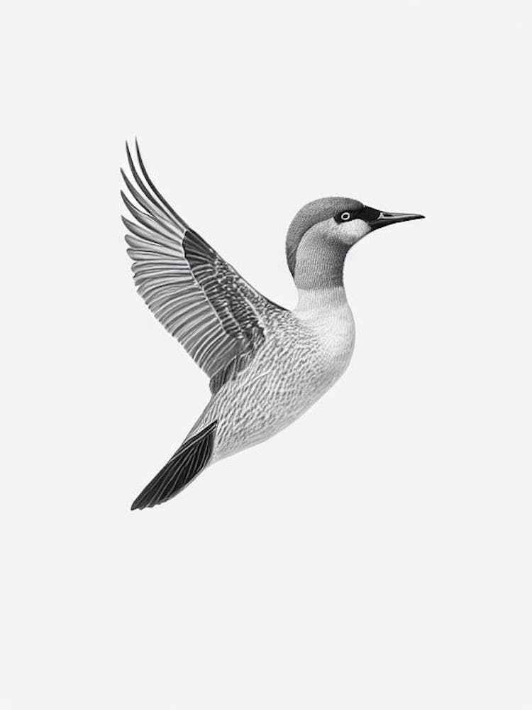 Canada Goose B&W Pencil Drawing 3 Bird
