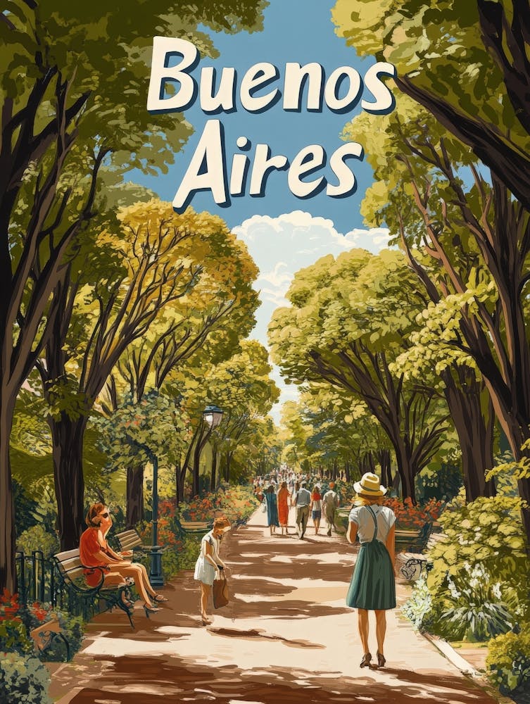 Aihrgdesign A Mid Century Modern Travel Poster For Buenos Aires