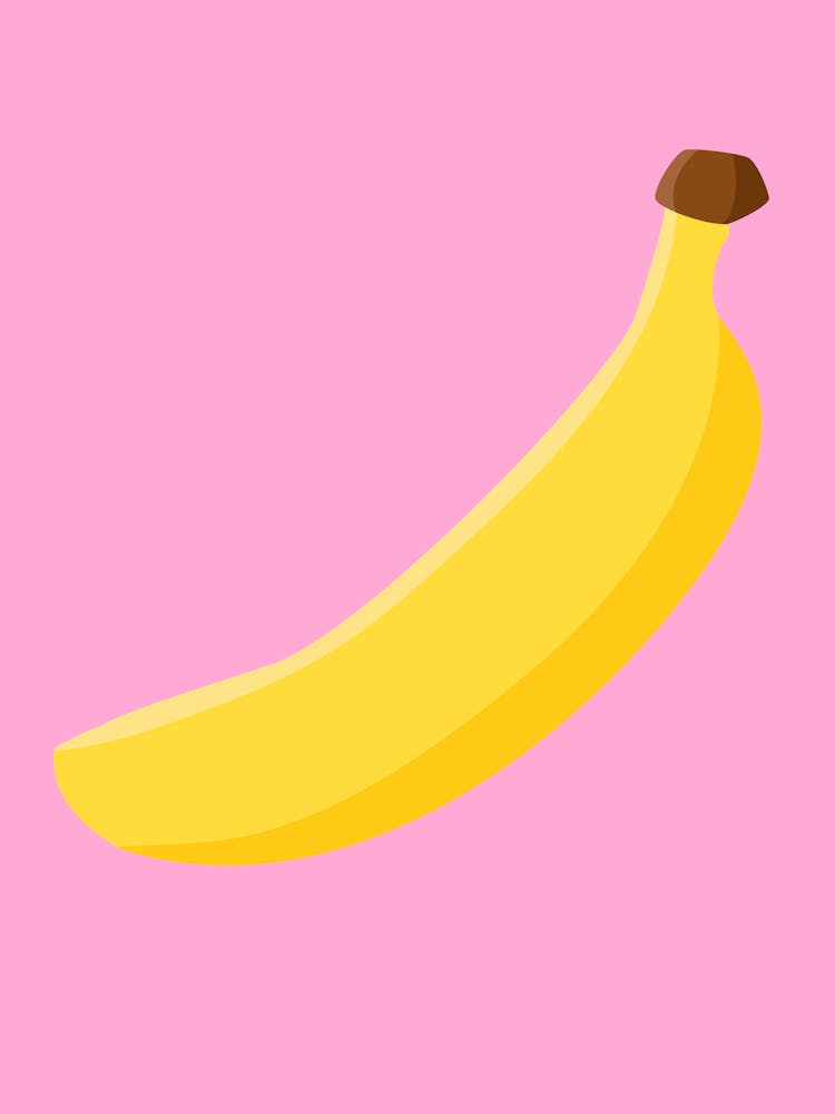Banana On A Pink Background Print