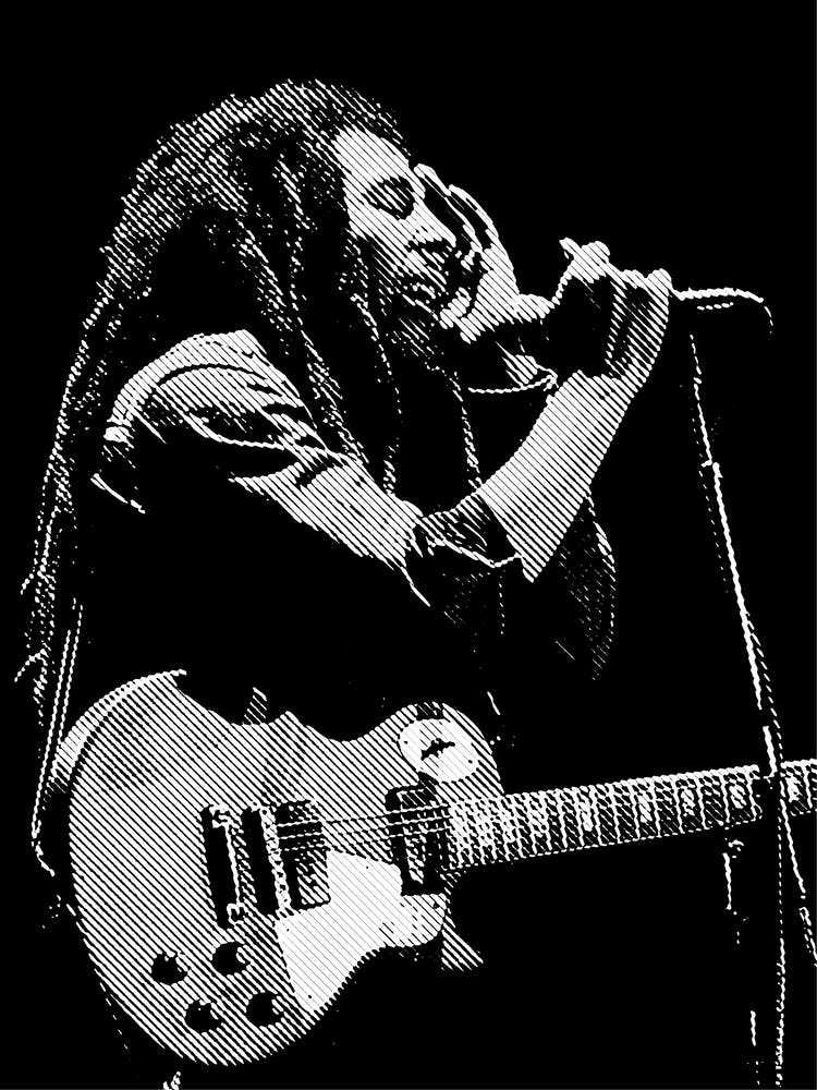 Bob Marley Line Illustration