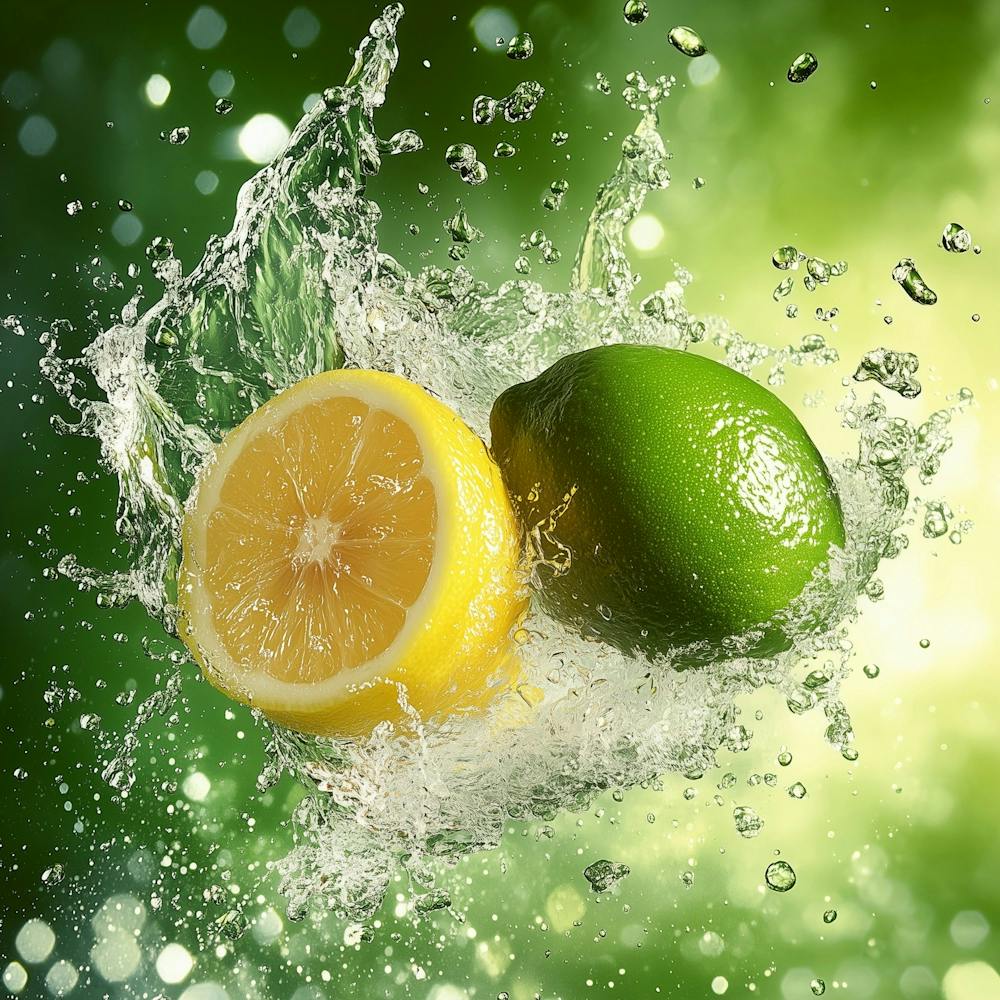 Splashing Lemon And Lime