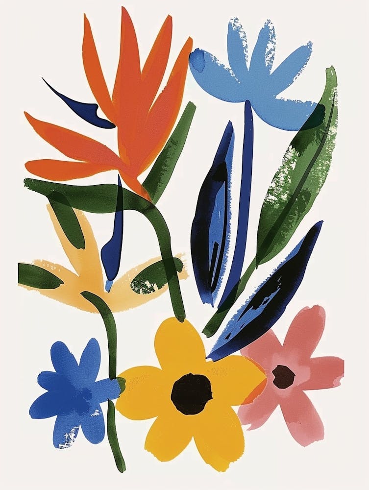 Painted Florals Bird Of Paradise 2