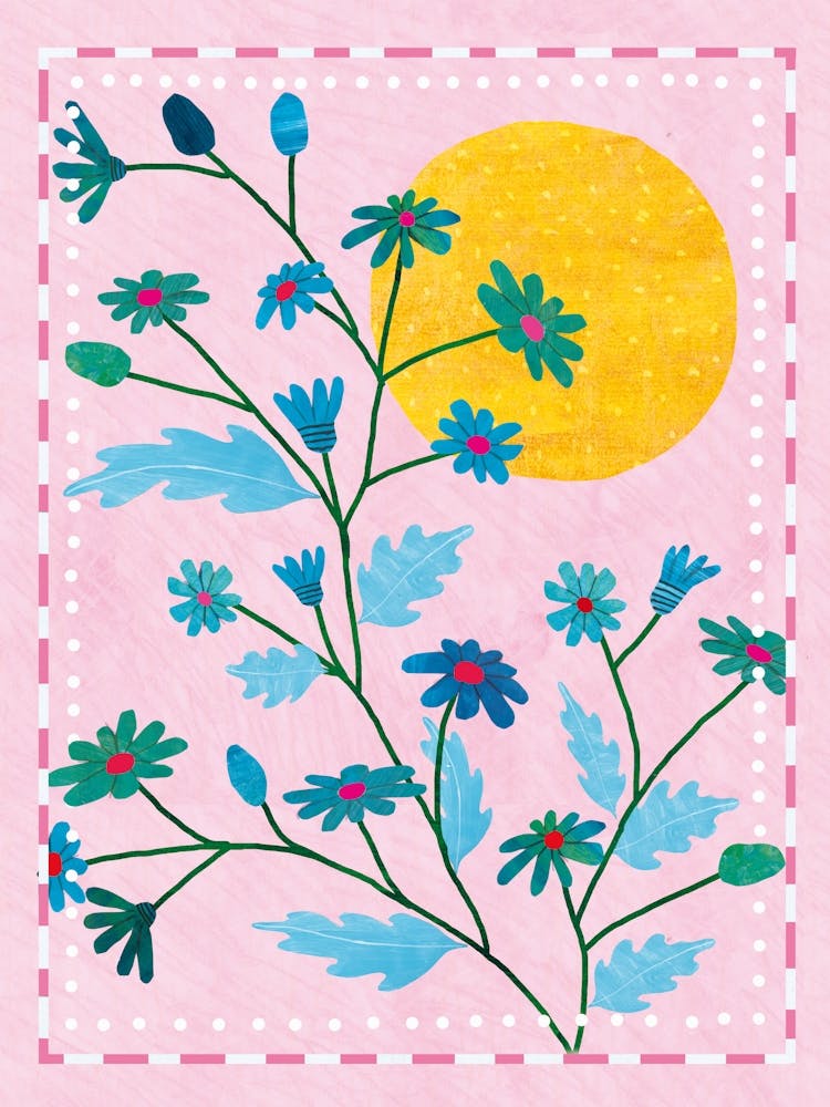 Blue Daisies In The Sun