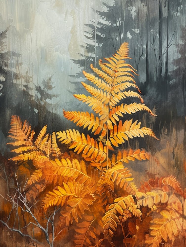 Autumn Fern Painting 1