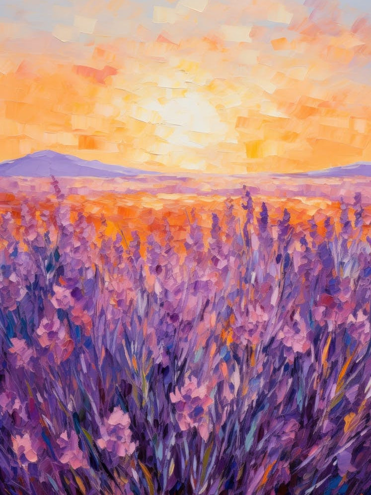 Sunset In Lavender Field 2