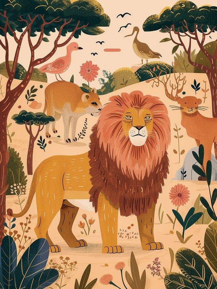 Barbary Lion Interaction Illustration 1