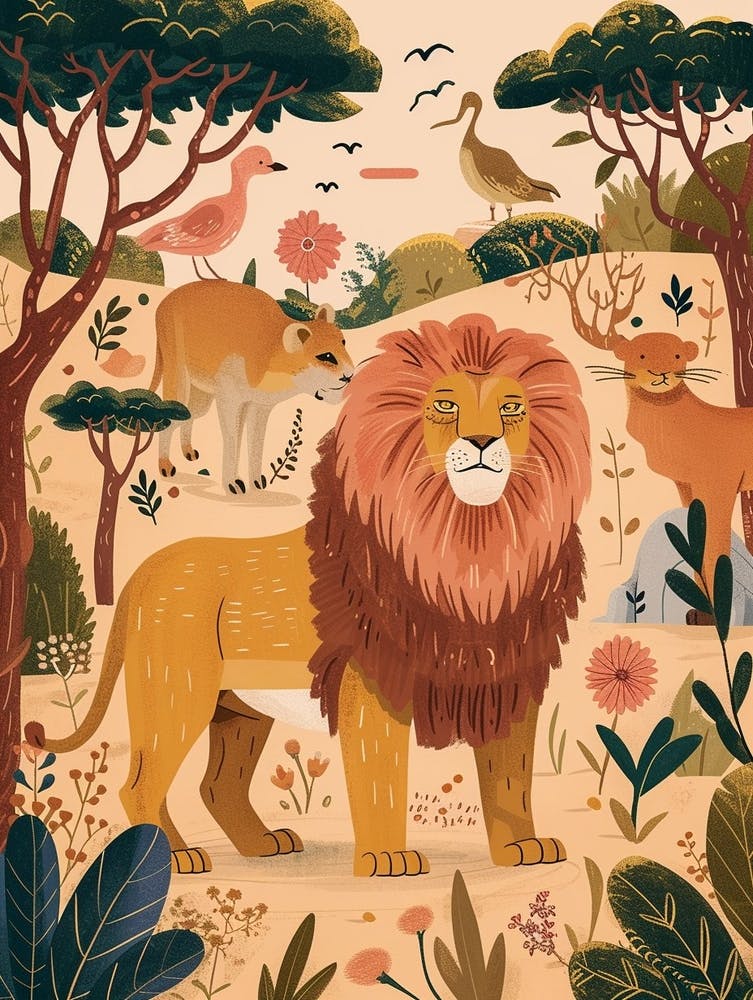 Barbary Lion Interaction Illustration 1