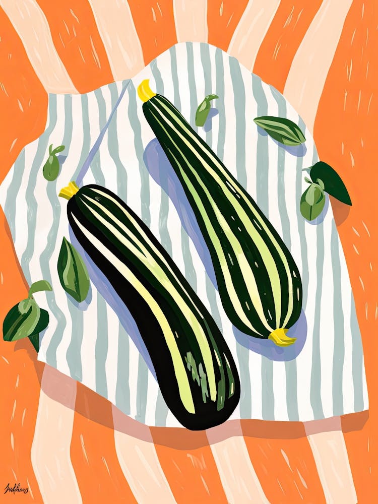 Zucchini Summer Illustration 2