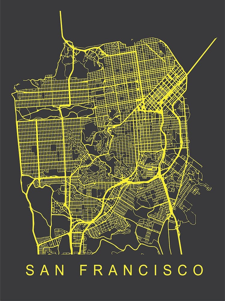 San Francisco Map Neon