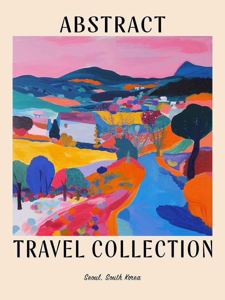 Abstract Travel Collection Poster Seoul South Korea 4