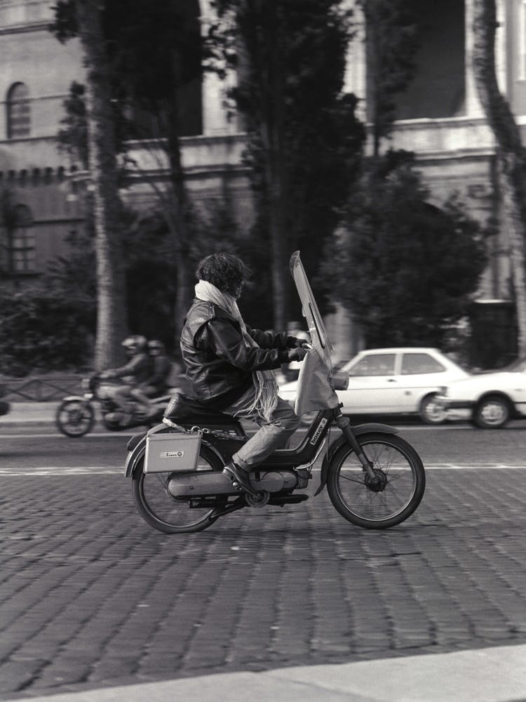 Cool Girl On A Scooter Rome Italy