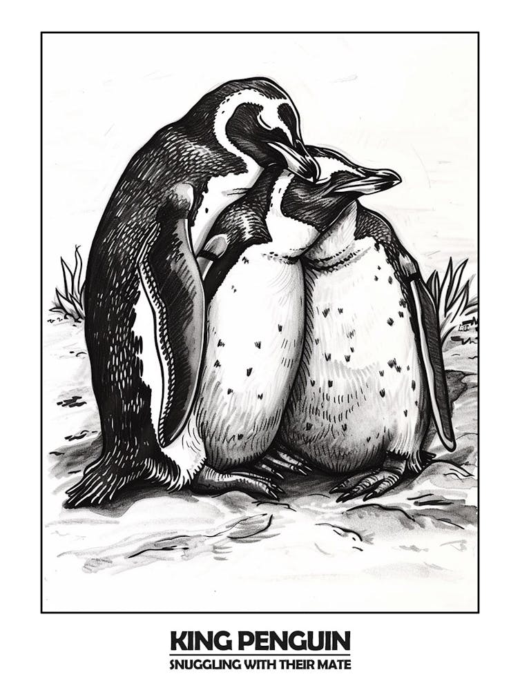 Penguin Snuggling With Their Mate Poster 3