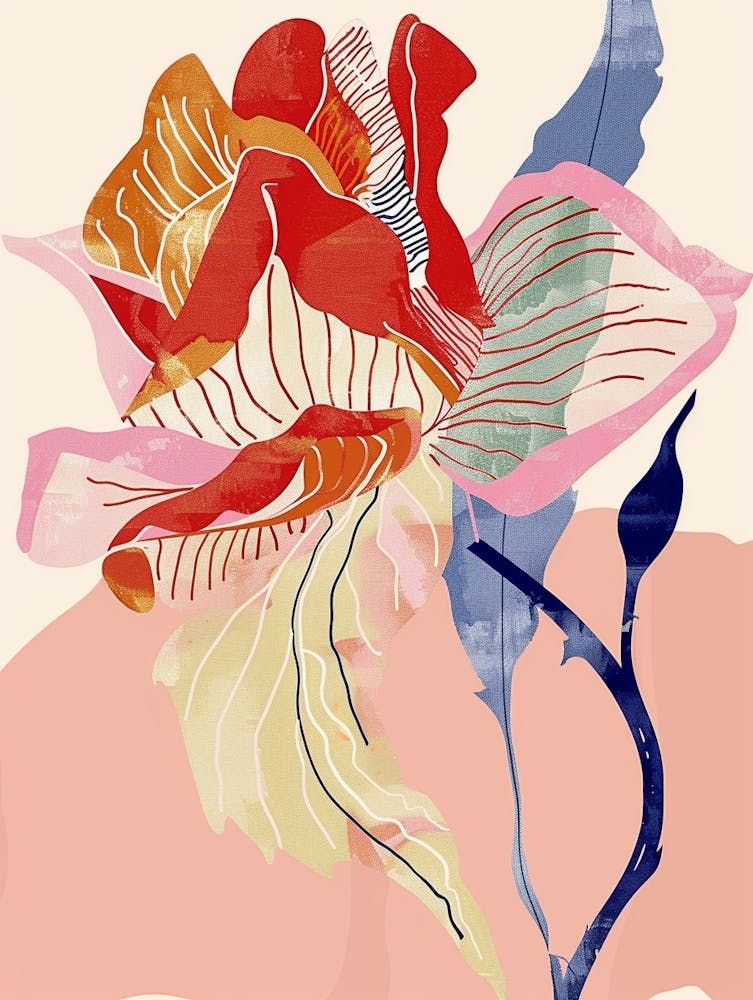 Colourful Flower Illustration Rose 1