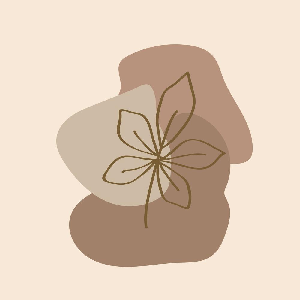 Abstract Sun Moon Leaves Print Boho Minimalist Printable Wall Art Geometric Abstract Sunset Print Bohemian Art Work 3