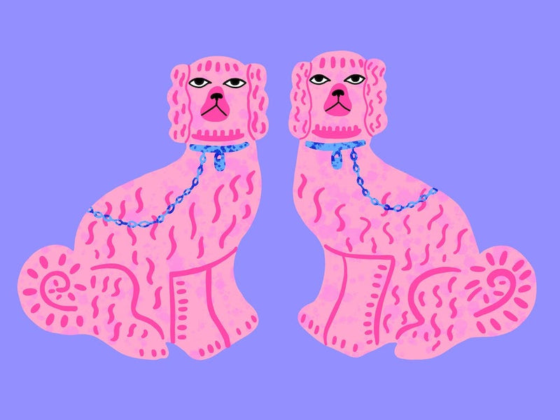 Pink Staffordshire Dogs