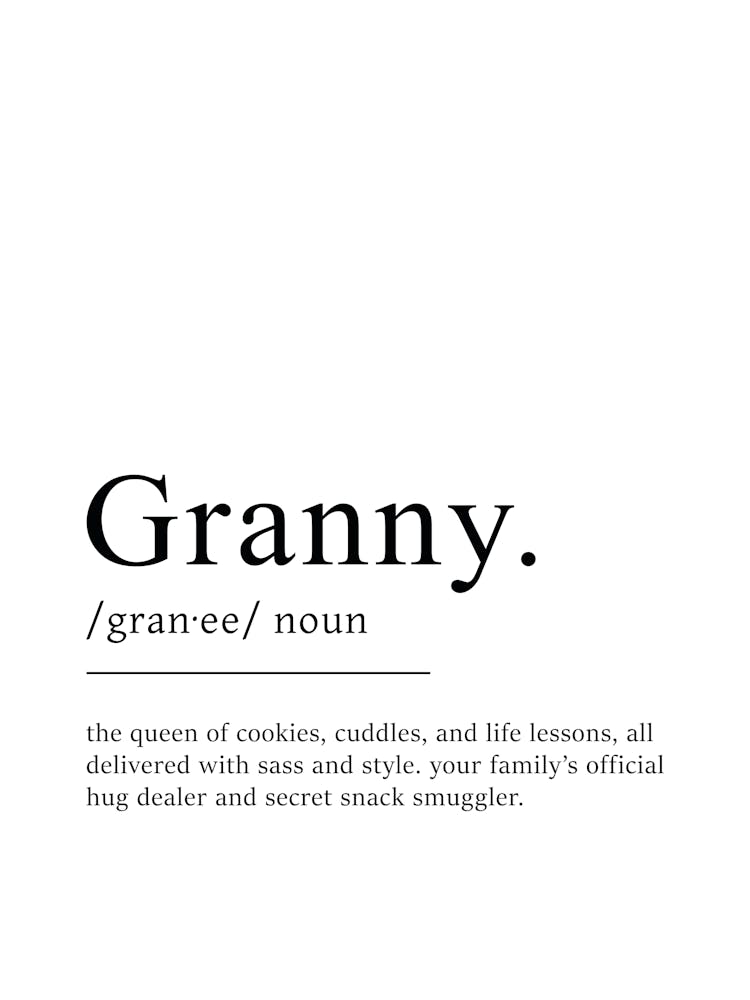 Granny Definition Poster - Dictionary