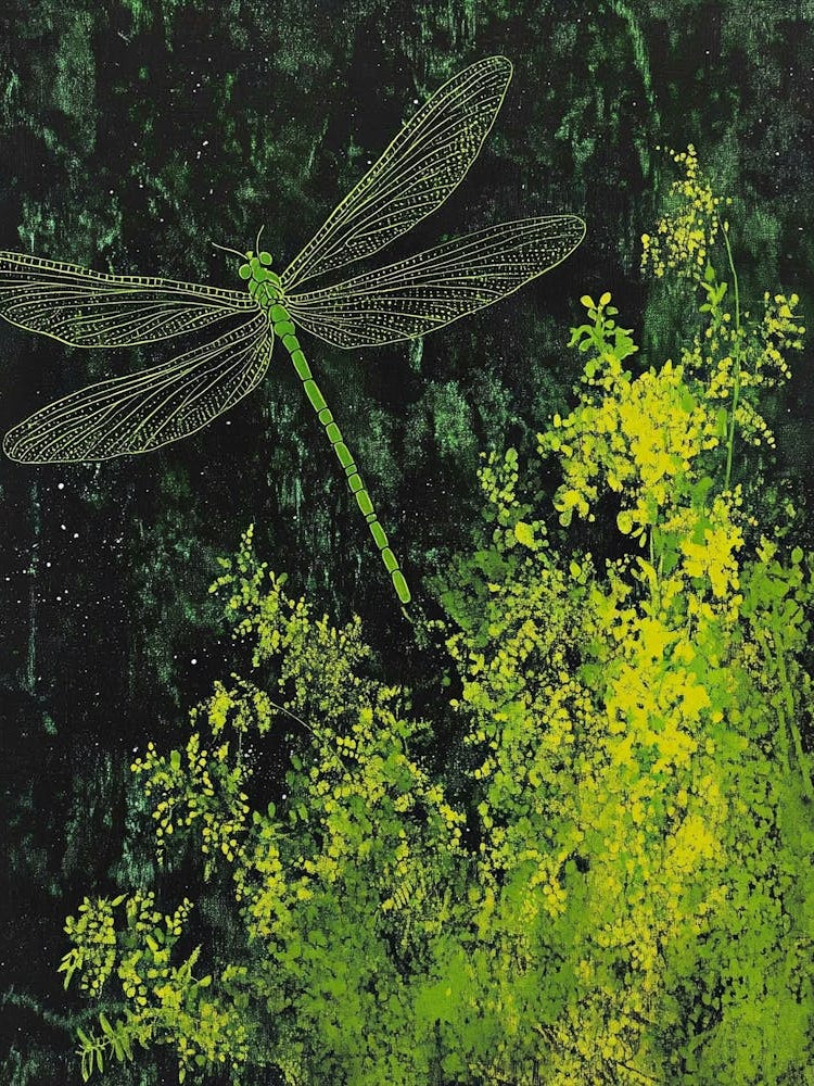 Dragonfly In Flight Art