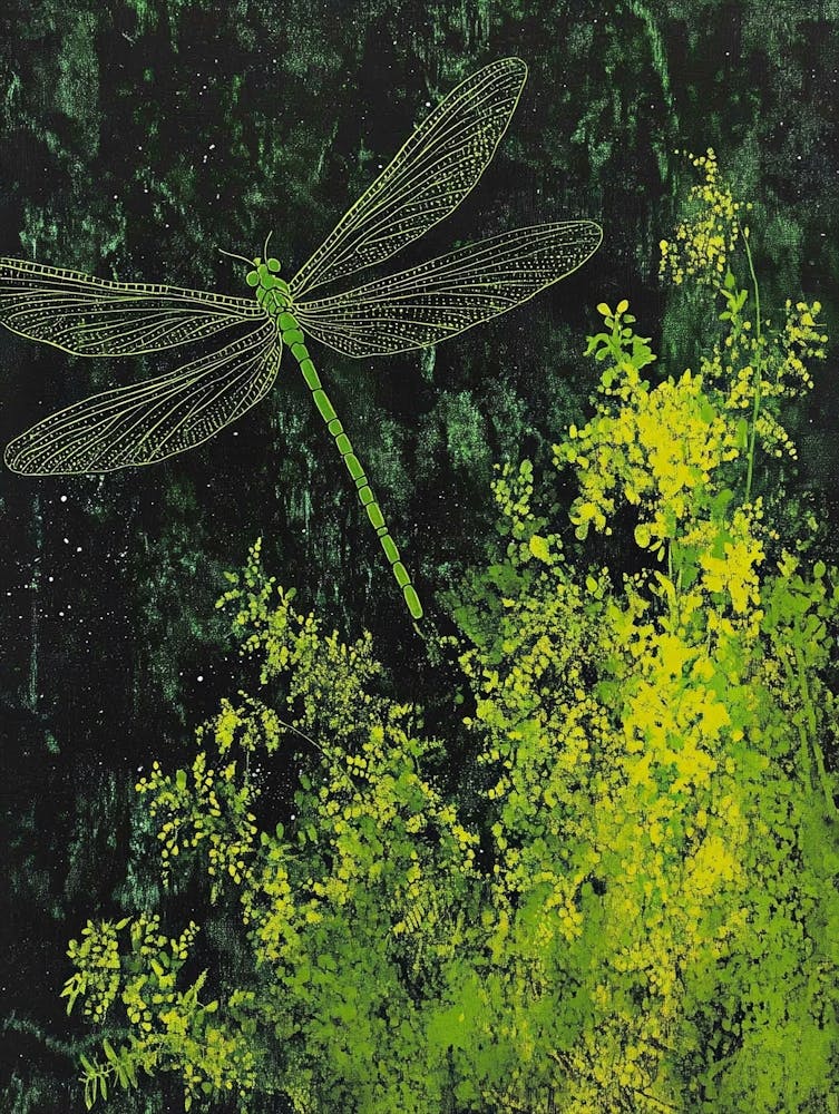Dragonfly In Flight Art