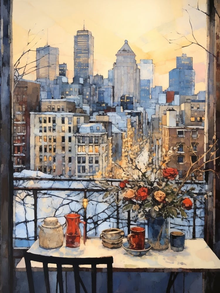 Winter Cityscape New York City Usa 6