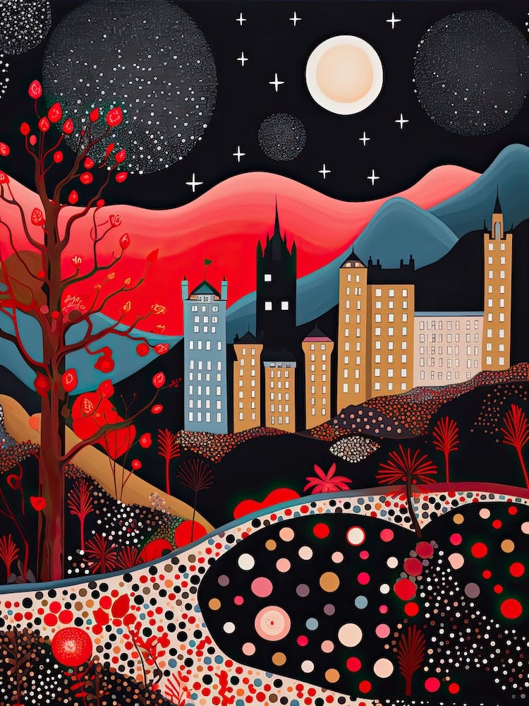 Edinburgh, Illustration In The Style Of Pop Art 4