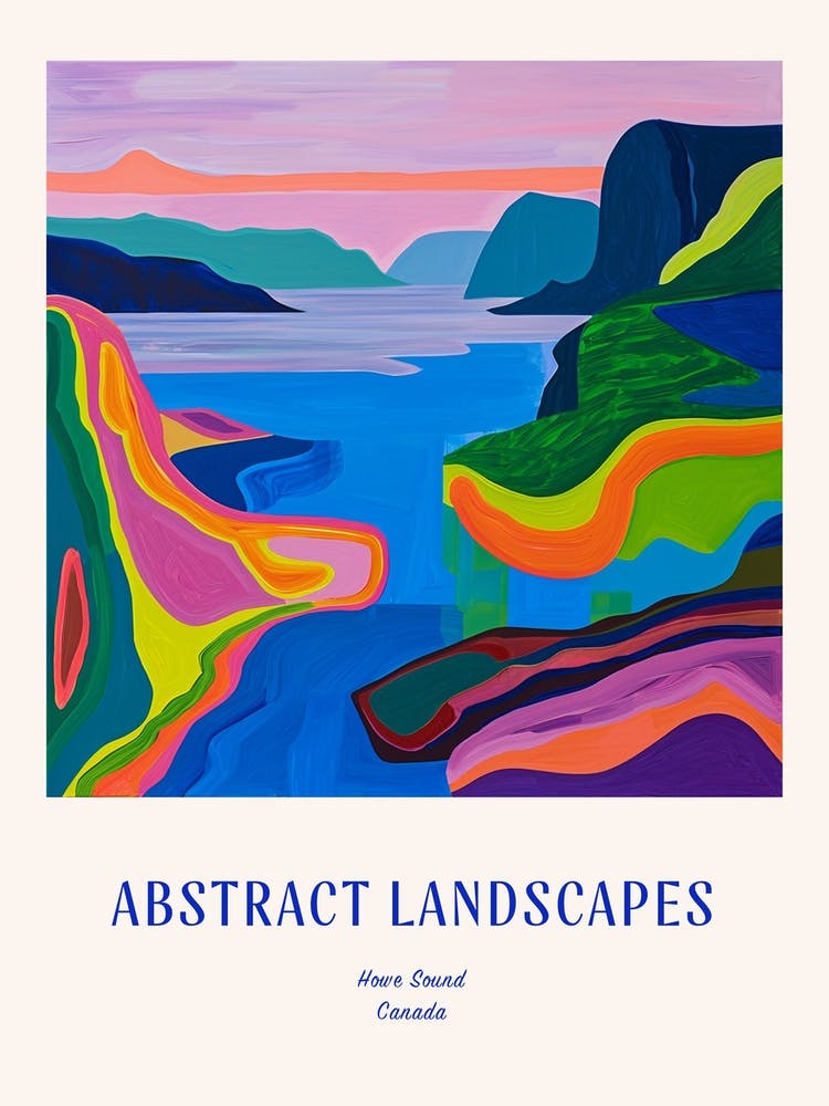 Colourful Abstract Vancouver Canada 2 Poster Blue