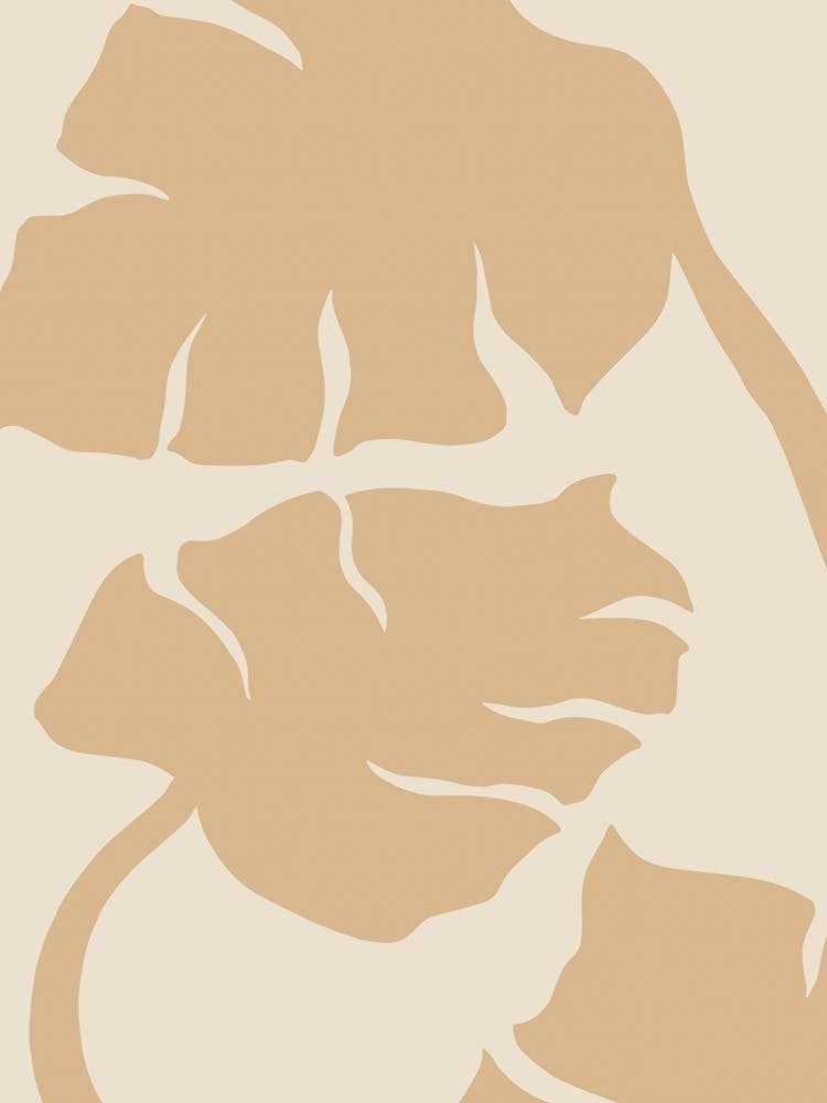Beige Monstera Art Poster_2458445