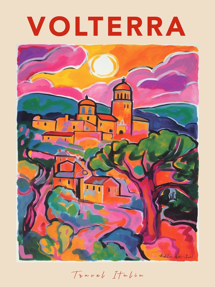 Volterra Italia Travel Poster
