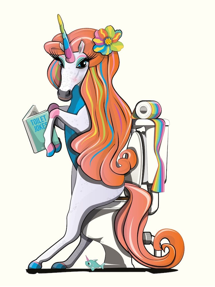 Unicorn Sitting On Toilet