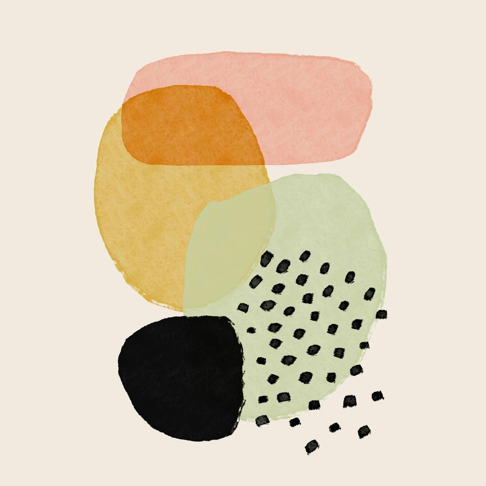 Abstract Brushstrokes And Black Marks Square