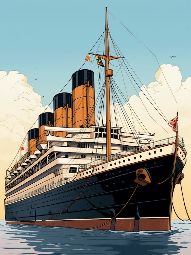 Titanic Ship Sketch Illustration 4